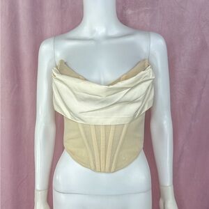 NBD Womens Hailee Strapless White Corset Top Size Small Revolve